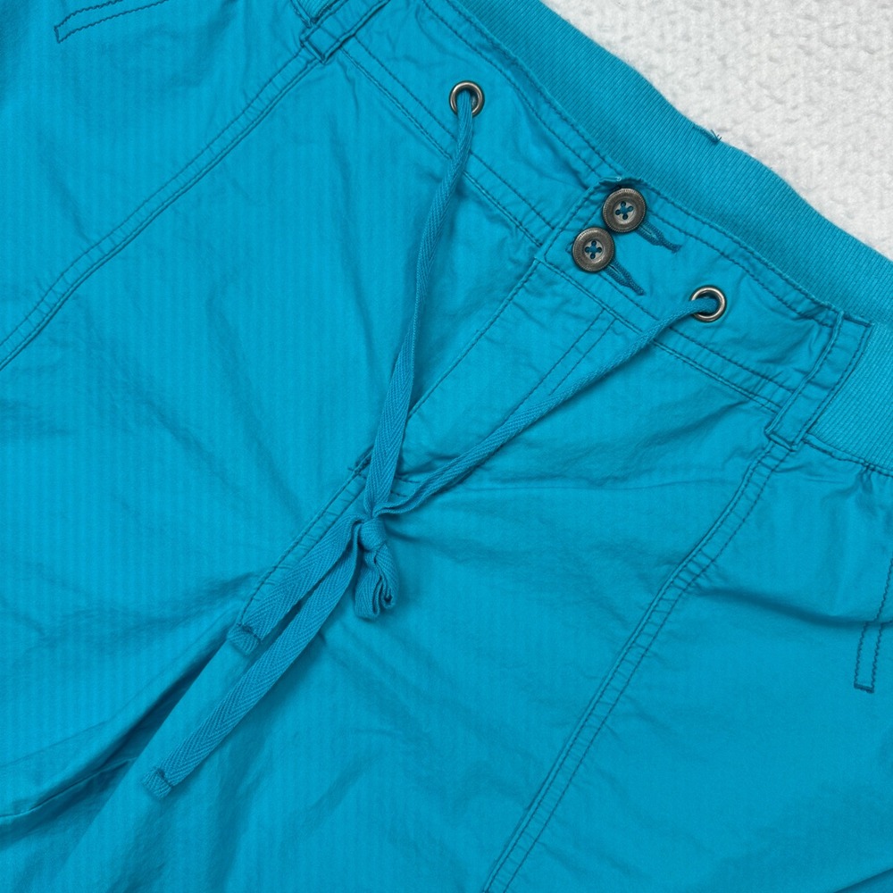 Lane Bryant Bermuda Shorts Women Size 20 Teal Blue Stretch Cargo Drawstring EUC